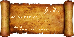 Jakab Miklós névjegykártya